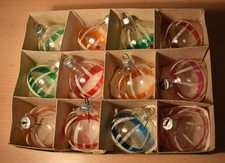 durchsichtige Weihnachtsbaumkugeln aus der DDR 12 Stück im originalen Karton