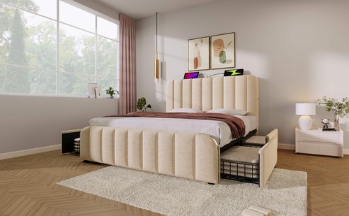 Sonnenh polsterbett beige - beige, 160