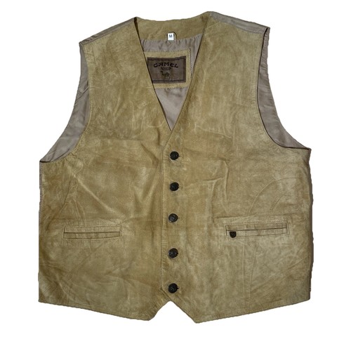 Camel herren leder weste - camel,