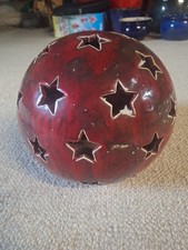 Keramikkugel Weihnachten Sterne 25cm Deko Handmade Unikat Glasiert Kugel Garten