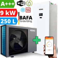 Wärmepumpe Heizung Luft Wasser Monoblock Brauchwasser Speicher 250L 9kW WLAN App