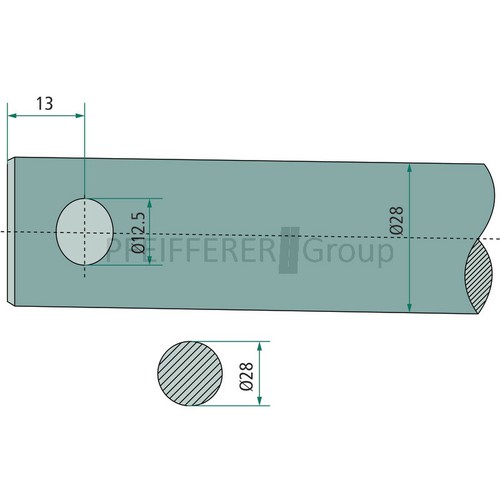 Zinken mailleux gebogen - f.,