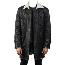 Herren schwarz trenchcoat echt - trenchcoat,