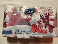 Toilettenpapier Klopapier Soled Winter Edition Rentiere 8 Rollen 3 lagig - Neu