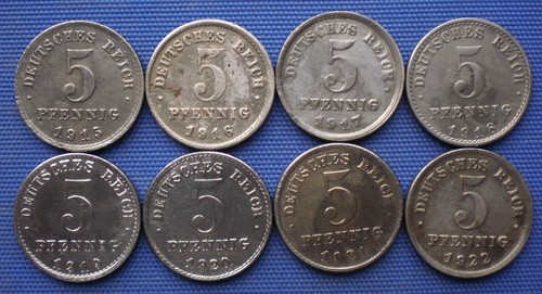 Deutsches reich 5 - deutsches, pfennig
