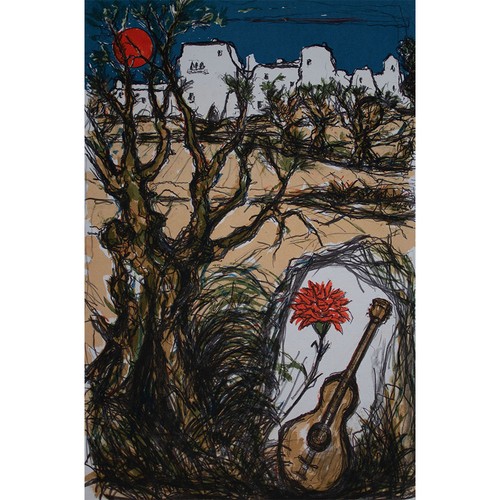 Stadtlandschaft mit gitarre - stadtlandschaft,