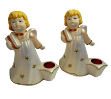 2 Keramik Engel - Kerzenhalter - guter Zustand -ca. 14 cm, Dekoengel