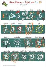 Meine Zahlen-Tafel von 1-20 Druckschrift Lernposter 70 x 100 cm, abwaschbar