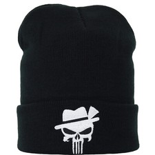 Strickmütze: Alpenrocker - Totenkopf mit Trachten-Hut Bayrisch/Österreichisch