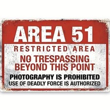 Blechschild Area 51 RESTRICTED AREA 20x30cm Retro Vintage TE272