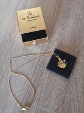 Herz-Kette 23 Karat  Blattgold mit vergoldeter Kette