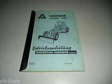 Betriebsanleitung Bedienungsanleitung Handbuch Hanonmag Erdhobel GR8A 