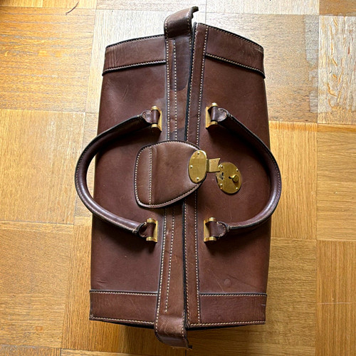 Braune leder reisetasche ohne - braune,