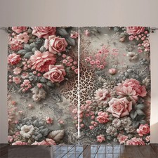 Abakuhaus, Leopardenmuster Rustikale Gardine , 280 cm x 225 cm