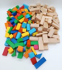 Bauklötze aus Holz, bunt und natur, etwa 4 kg