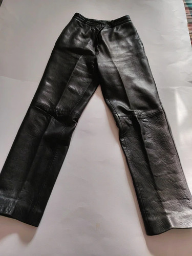 Pantaloni pelle vintage nero - pantaloni,