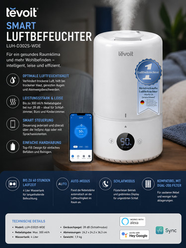 Levoit smart luftbefeuchter - levoit,