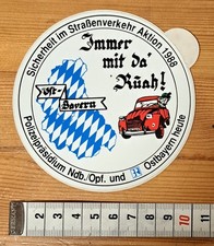 Aufkleber Sticker,  Sicherheit im Straßenverkehr 1988 - Immer mit da' Ruah, Ente