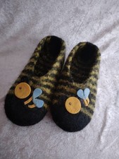 Filzschuhe Hausschuhe, Kinderschuhe Gr. 30/31 Mehrfarbig  Strickfilz  Handarbeit