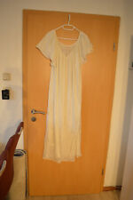 Wunderschönes langes Nylon Glanz Nachthemd Mesh und Spitze weiss 44 von Simone