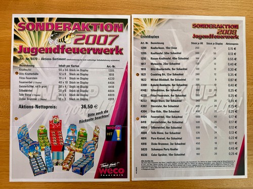 Alter weco feuerwerk flyer - weco,
