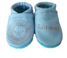 Krabbelschuhe, Lauflernschuhe, Lederpuschen, bestickt Löwe, Tiger personalisiert