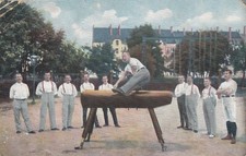 Turner Turnen Seitpferd Pauschenpferd Foto-AK coloriert 1913 Sport 2401241