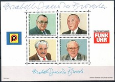 Vignettenblock PHILATELIA ´87 Köln FUNK UHR Briefmarken-Messe - mit Unterschrift