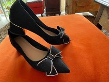 Schicke neue Damen Schuhe Silvester-Weihnachten Gr. 39, schwarz,Glitzer + Strass