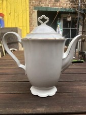 Kaffeekanne Marie Luise Seltmann Weiden, Germany, weiß, Goldrand, ca. 27 cm hoch