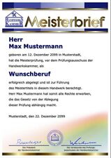 Meisterbrief Diplom