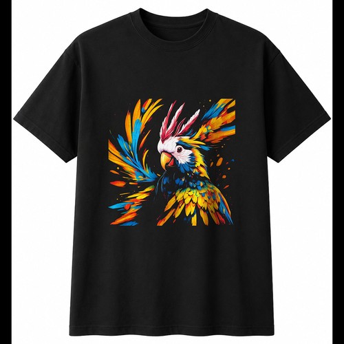 Psychedelic cockatoo torn bird - psychedelic,