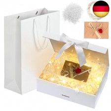 Geschenkbox mit Deckel, Geschenkschachtel Weiß, Geschenkkarton mit Schleife, 