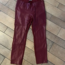 Hose, Kunstleder, Rot Gr. 44