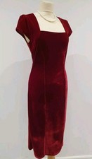 Vintage 40er 50er Jahre Stil rot Samt Weihnachten Party Kleid Gr. 16 *Last One*