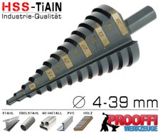 HSS TiALN Stufenbohrer Konus Kegel Schäl Bohrer Metall Fräser Ø 4 - 39mm C9263
