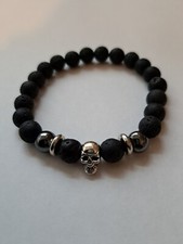 Totenkopf Armband Lavastein
