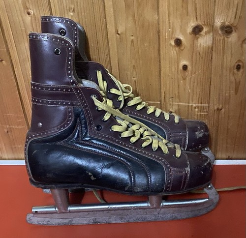 Vintage leder schlittschuhe - vintage,