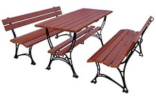 GARTENMÖBEL 2 x BANK + TISCH