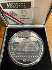 5oz Silber Mexico 1993 Präcolumbianische Serie Veracruz PP Piramide no Libertad