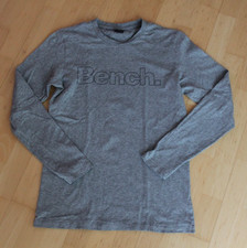 Herren Langarmshirt von Bench in hellgrau mit Aufdruck in Größe S