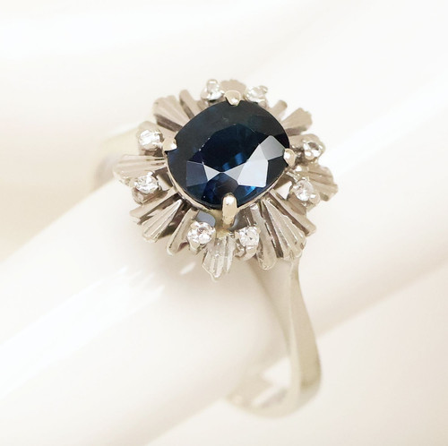 Saphirring karat 585 gold - saphirring,