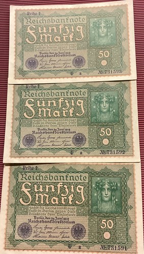Reichsbanknote mark reihe - 50, mark,reihe