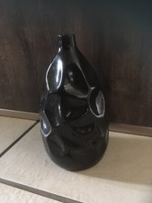 Moderne Vase 25 cm Schwarz Dekovase Blumenvase Tischdeko Tischvase