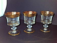 Weingläser mit Goldrand Murano Medici ITALY 3. Vintage Gläser Antik Stil