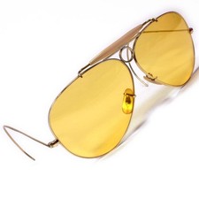 Vintage RAY-BAN Outdoorsman Aviator Shooter Sonnenbrille Gold Gelb Orange