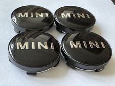 4x 60mm Für Mini Cooper Auto Nabendeckel Emblem Felgenkappen MINI Logo Schwarz
