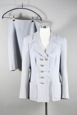 Q34J18- Vintage Rena Lange Damen Kostüm blau 2-teilig Größe 44 88% Schurwolle