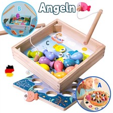 Holz Fische Angeln Spiel Holzspielzeug Motorik Spielzeug für Kinder Geschenke