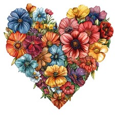 9x stickers flowers heart car